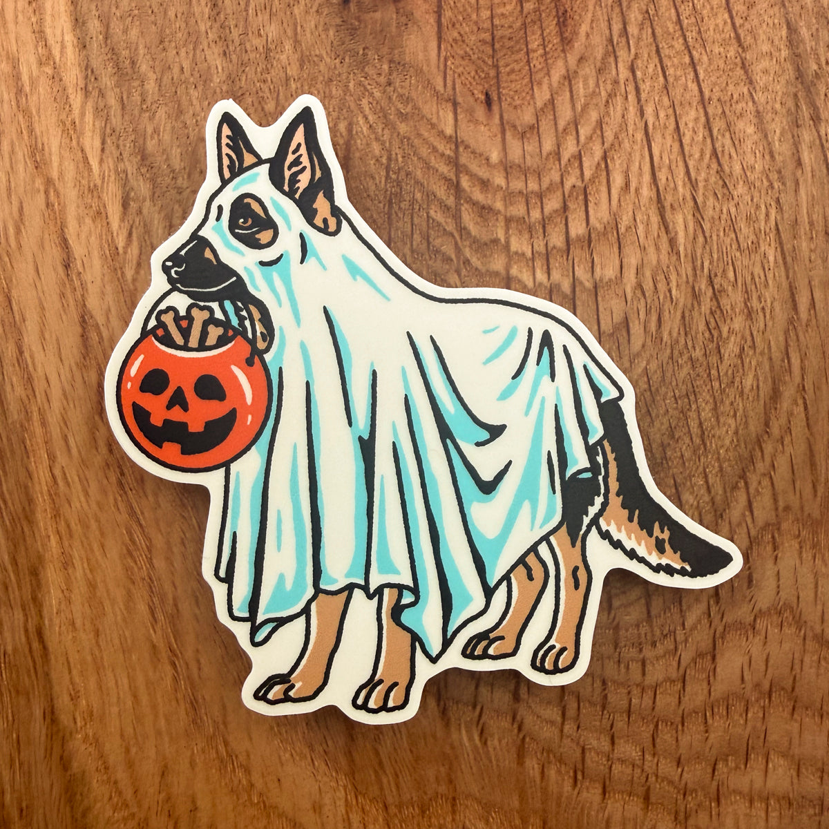 Ghost German Shepherd 3 Inch Matte Vinyl Sticker