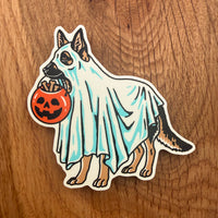 Ghost German Shepherd 3 Inch Matte Vinyl Sticker