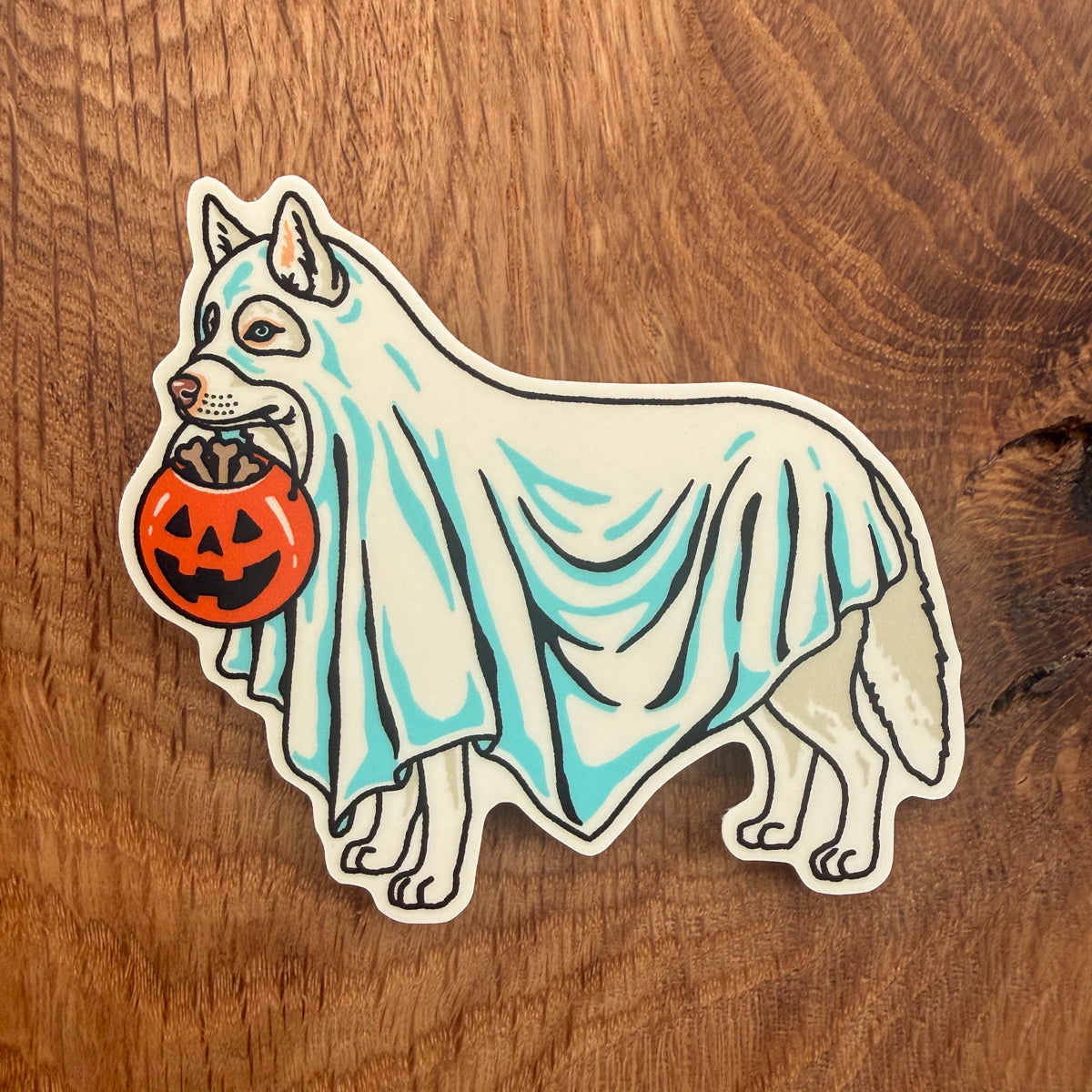 Ghost Husky (White) 3 Inch Matte Vinyl Sticker