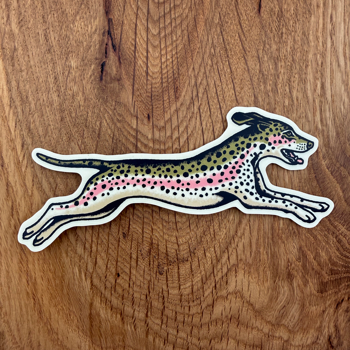 Dalmatian Rainbow Trout 4 Inch Matte Vinyl Sticker