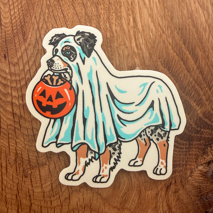 Ghost Australian Shepherd (Blue Merle) 3 Inch Matte Vinyl Sticker