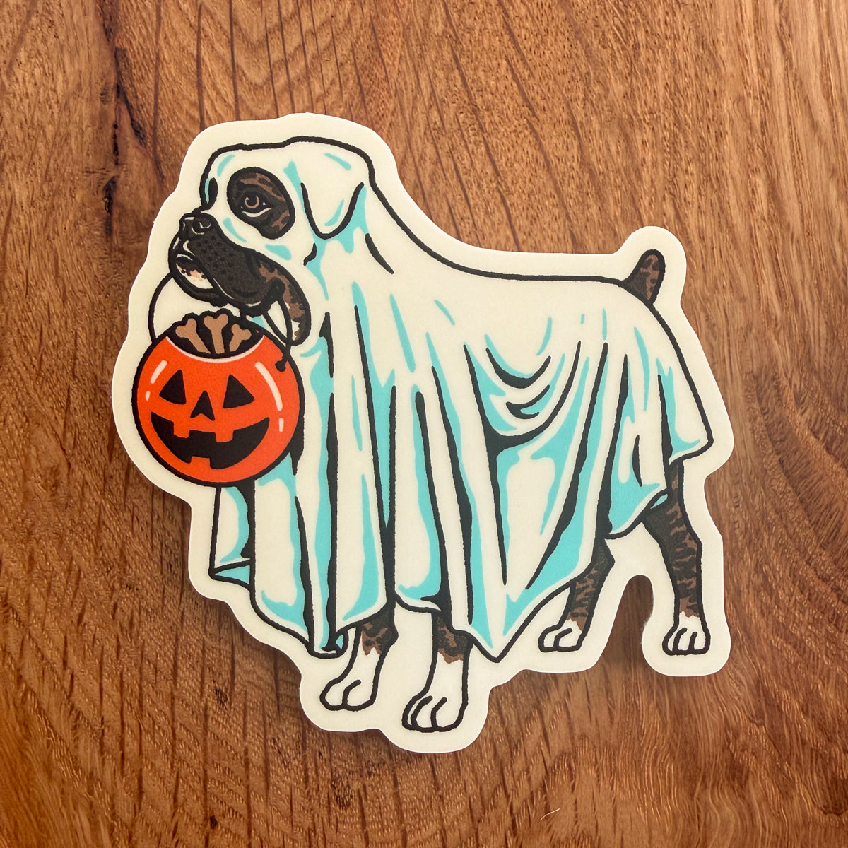 Ghost Boxer (Brindle) 3 Inch Matte Vinyl Sticker
