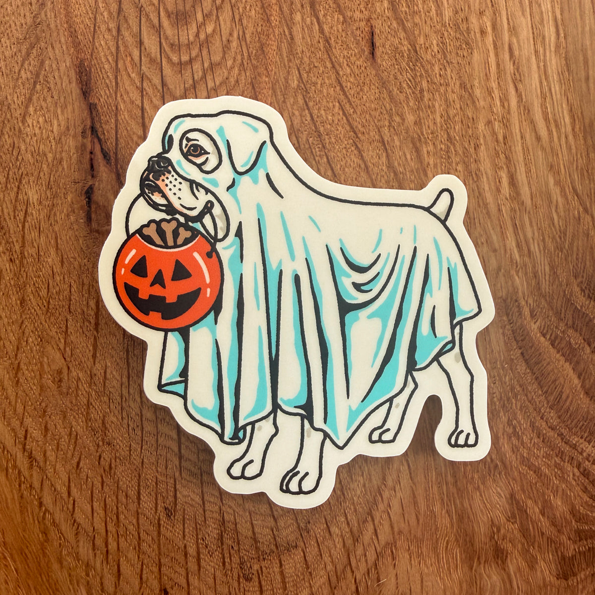 Ghost Boxer (White) 3 Inch Matte Vinyl Sticker