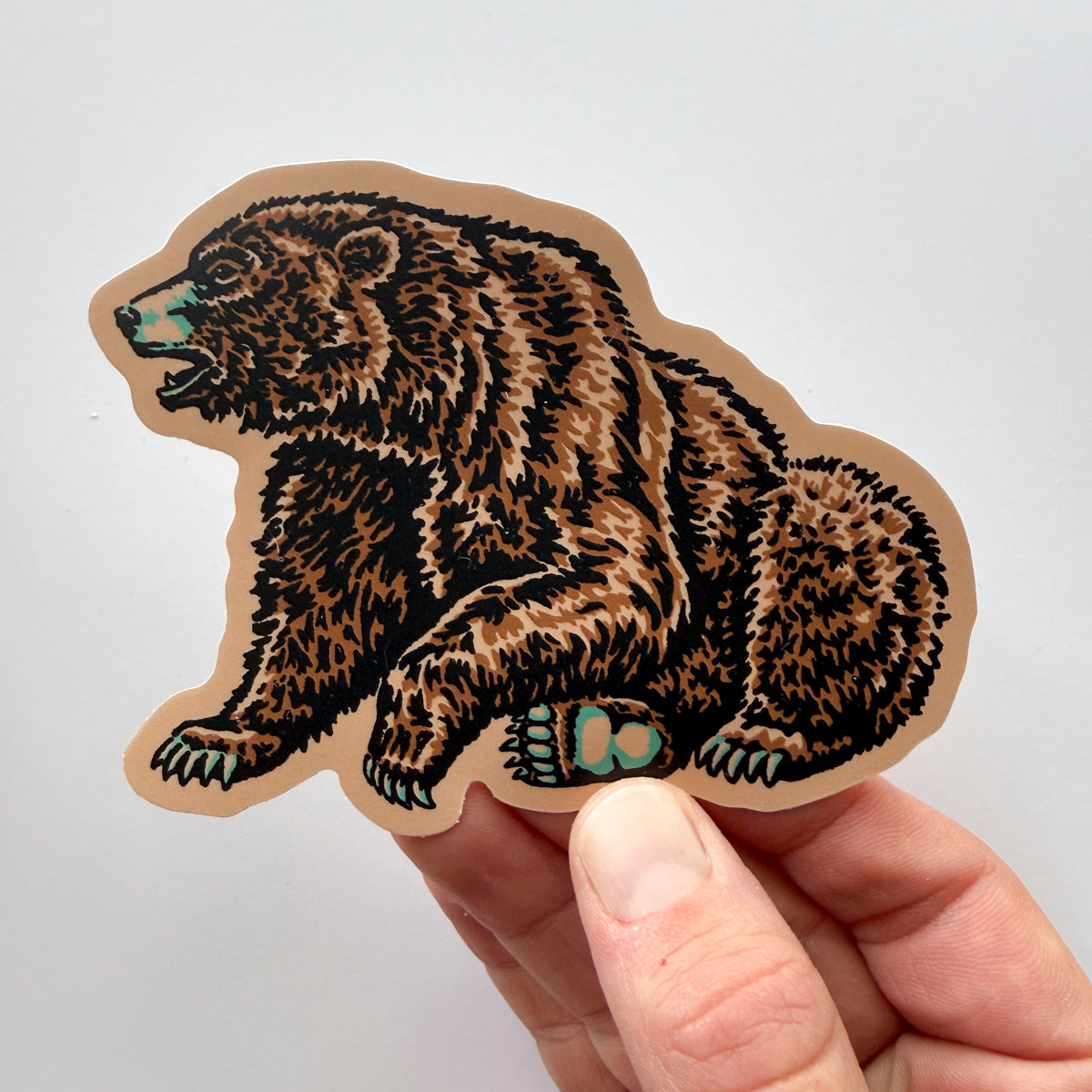 Montana Grizzly - 4 Inch Matte Vinyl Western Wildlife Sticker