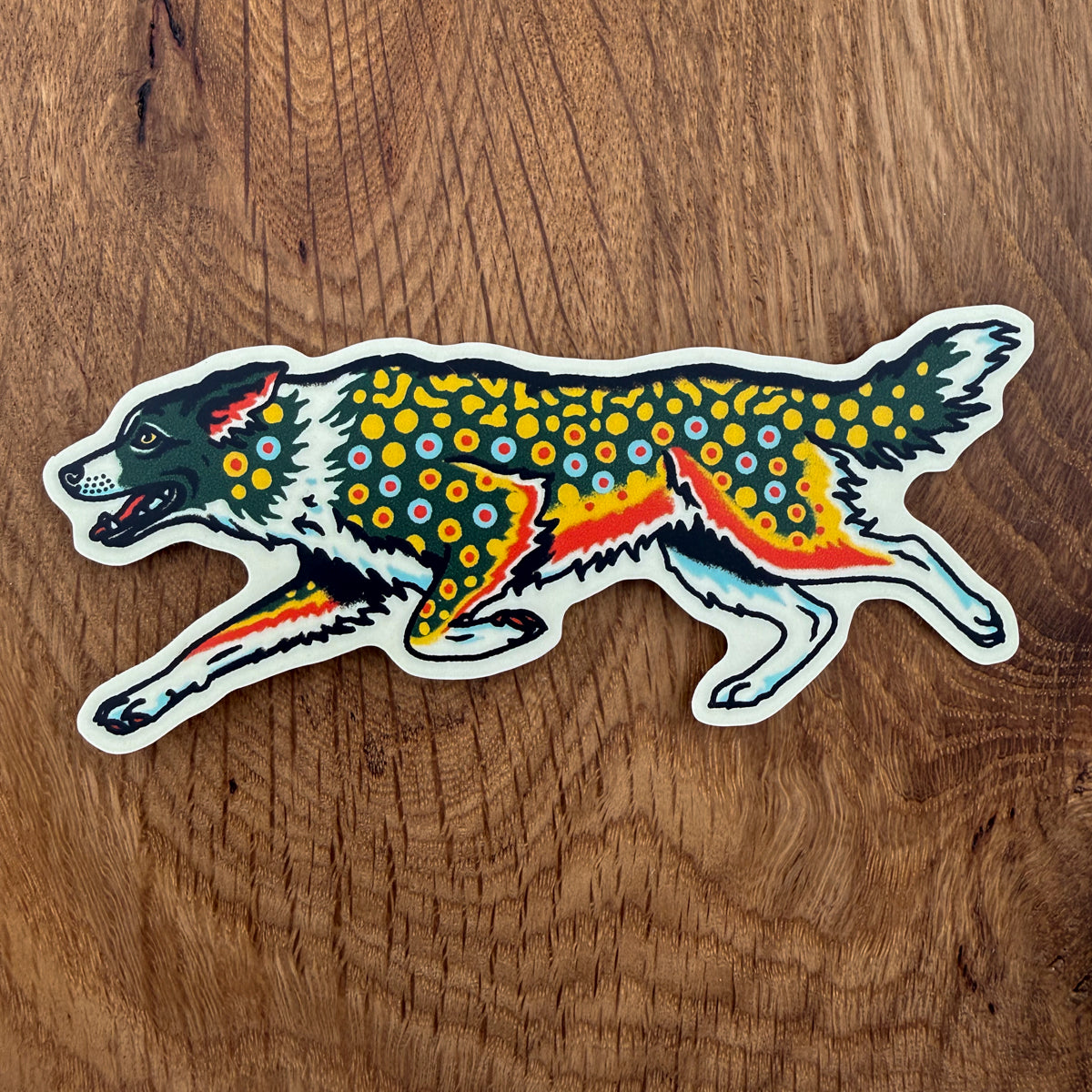 Border Collie Brook Trout 4 Inch Matte Vinyl Sticker
