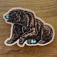 Montana Grizzly - 4 Inch Matte Vinyl Western Wildlife Sticker