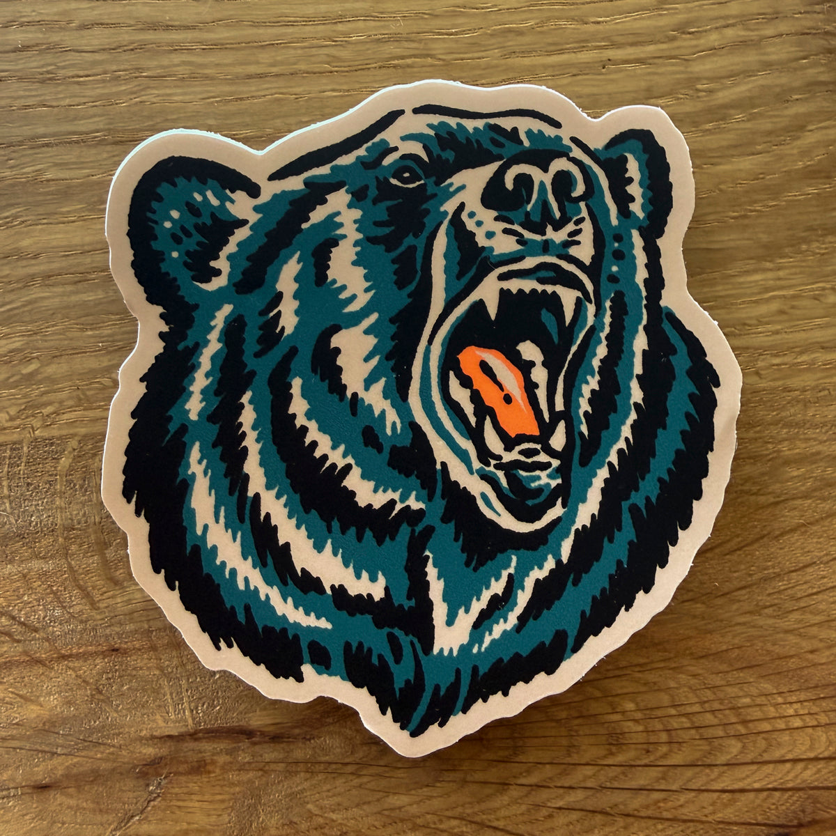 Growling Grizzly - 4 Inch Large Matte Vinyl Western Wildlife Sticker