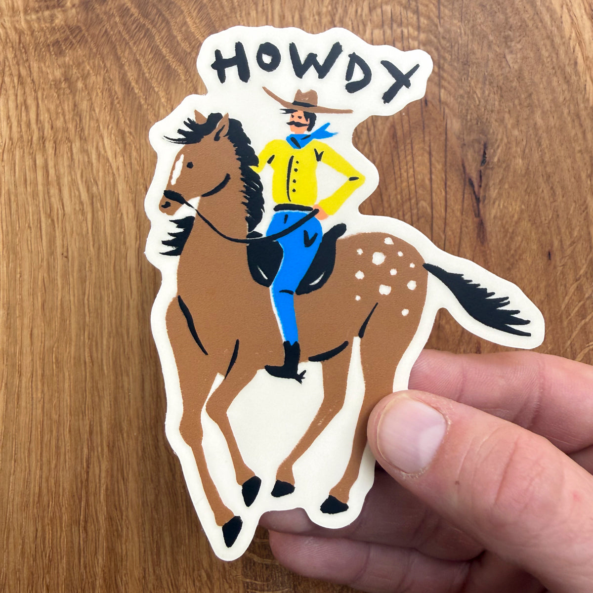 Howdy the Cowboy - 4 Inch Matte Vinyl Western Horse Sticker