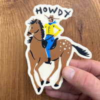 Howdy the Cowboy - 4 Inch Matte Vinyl Western Horse Sticker