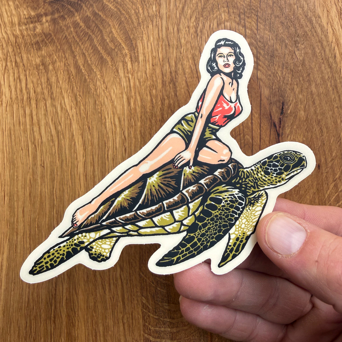 Sea Queen - 4 Inch Matte Vinyl Ocean Turtle Sticker