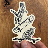 Skate Cats - 4 Inch Matte Vinyl Skateboarding Sticker