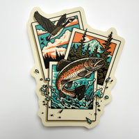 Rainbow Trout Polaroid  - 4 Inch Matte Vinyl Nature Fishing Sticker