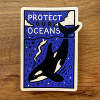Protect Our Oceans - 4 Inch Matte Vinyl Orca Sea Sticker