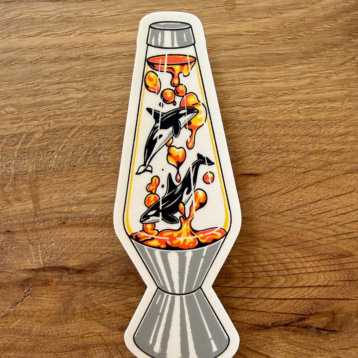 Orca Lava Lamp - 4 Inch Matte Vinyl Ocean Wildlife Sticker
