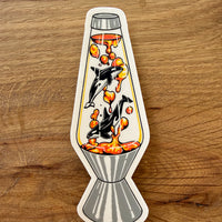Orca Lava Lamp - 4 Inch Matte Vinyl Ocean Wildlife Sticker