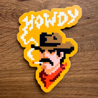 Pixel Cowboy - 4 Inch Matte Vinyl Western Smoking Sticker