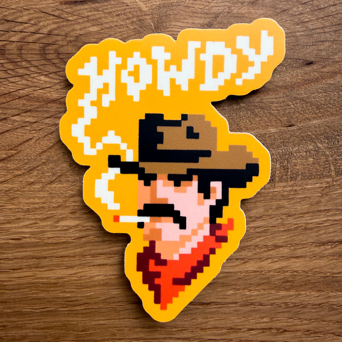 Pixel Cowboy - 4 Inch Matte Vinyl Western Smoking Sticker