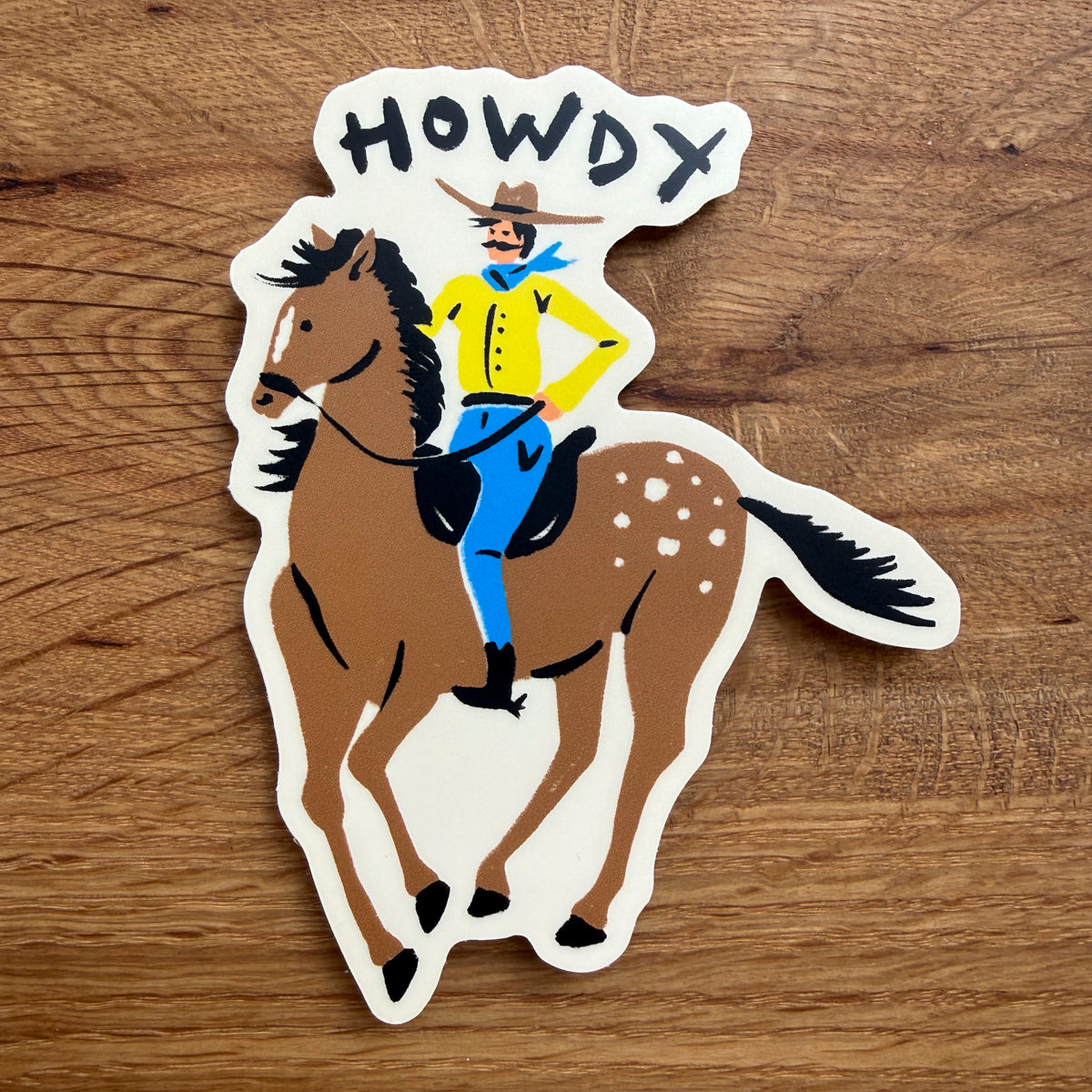 Howdy the Cowboy - 4 Inch Matte Vinyl Western Horse Sticker