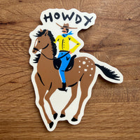 Howdy the Cowboy - 4 Inch Matte Vinyl Western Horse Sticker