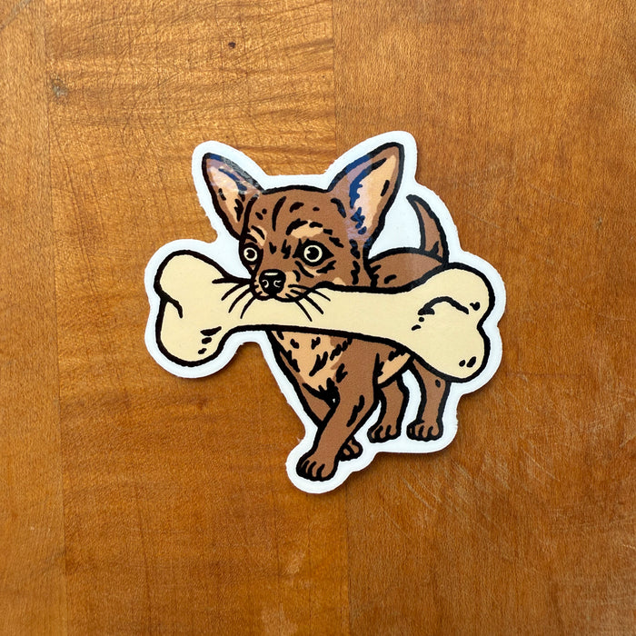Big Bone Chihuahua Glossy Sticker