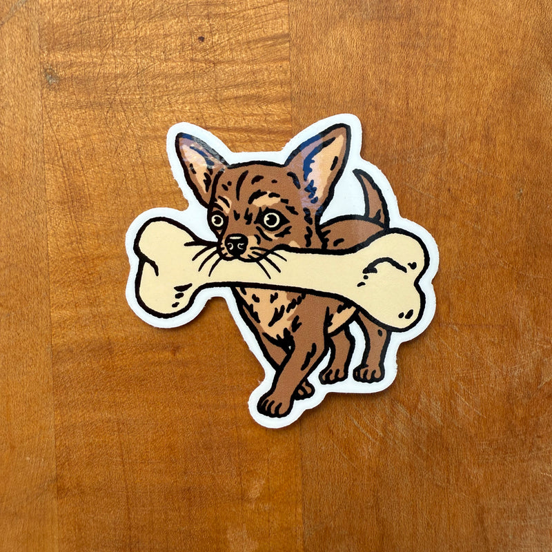 Big Bone Chihuahua Glossy Sticker