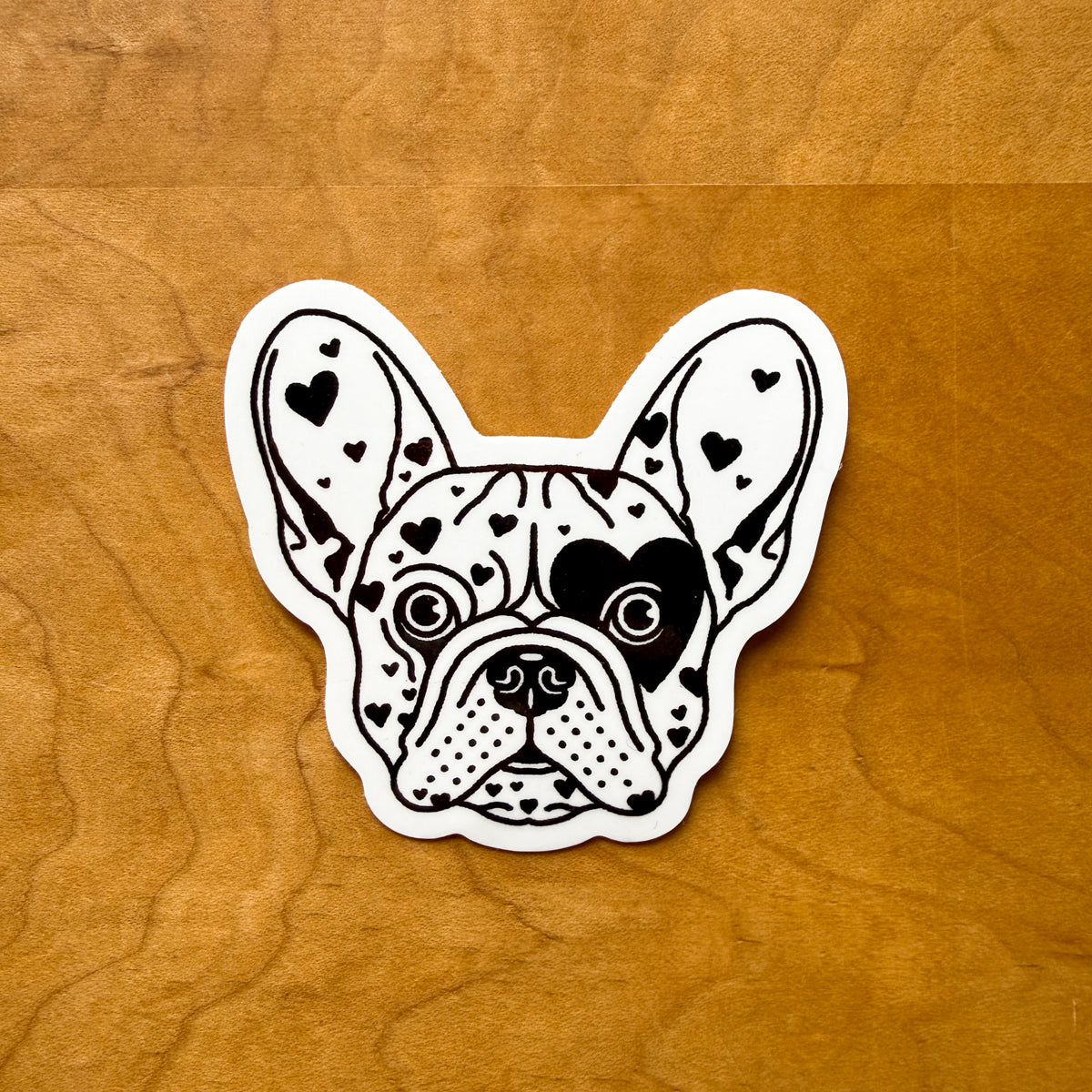 Frenchie Hearts Glossy Sticker