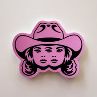 Double Vision (Pink) - 3 Matte Vinyl Cowgirl Western Sticker