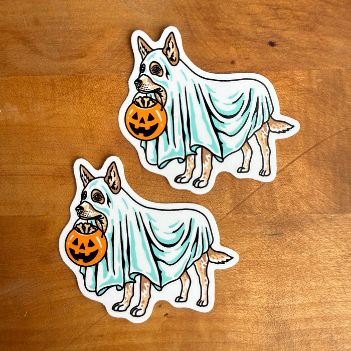 Ghost Red Heeler Stickers - 2 PACK