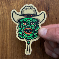 Cowboy Creature - 3 Inch Matte Vinyl Western Monster Sticker