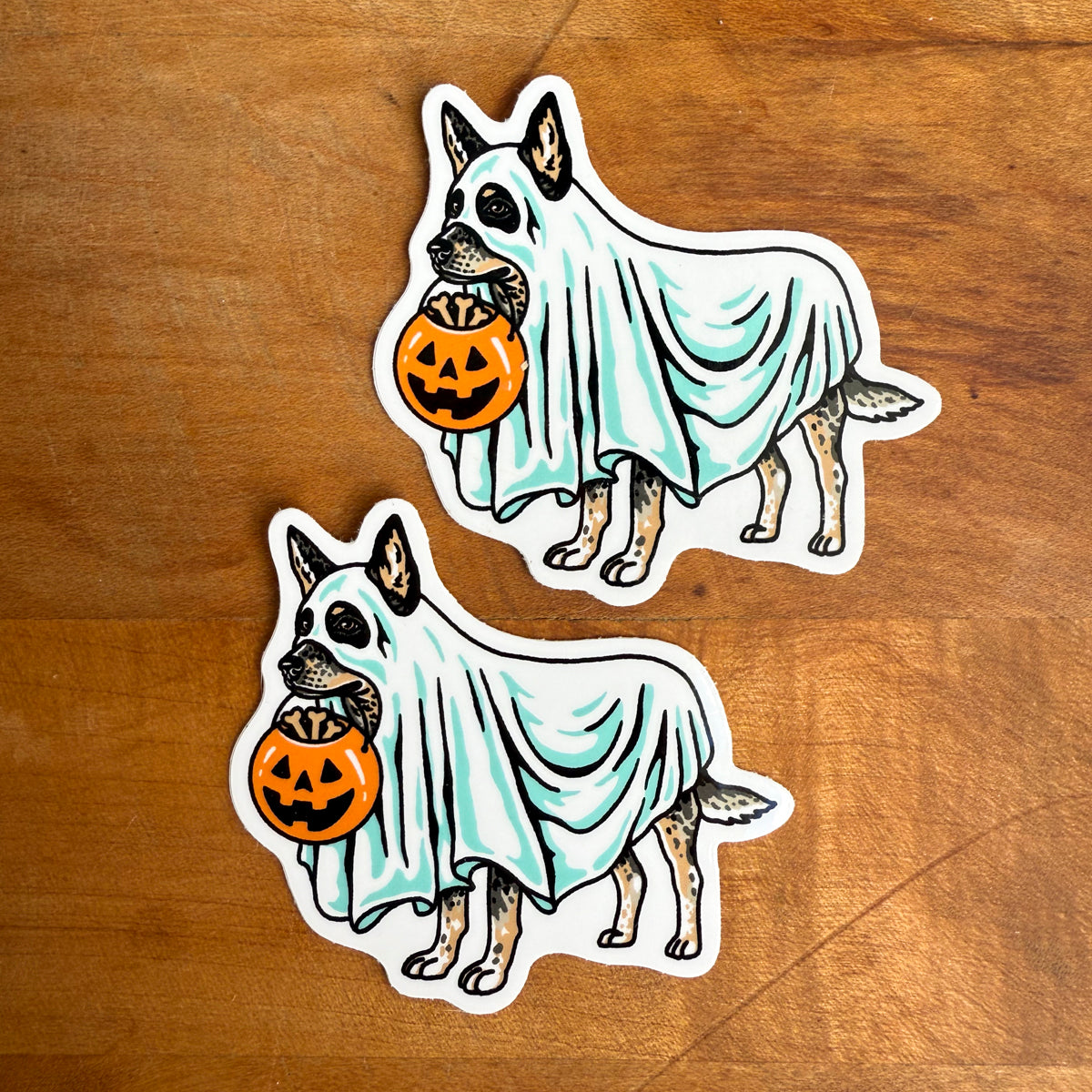 Ghost Blue Heeler Stickers - 2 PACK