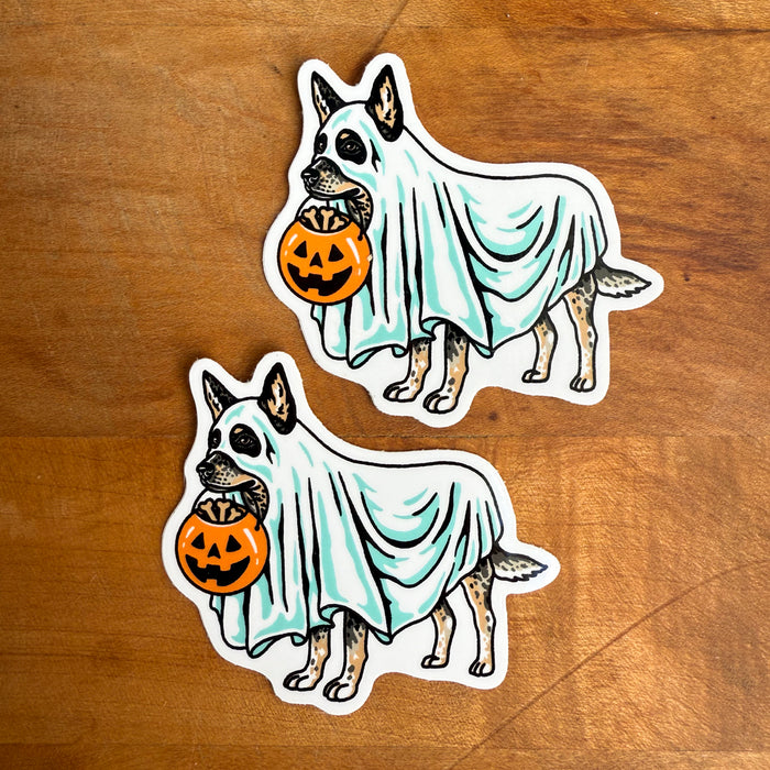 Ghost Blue Heeler Stickers - 2 PACK