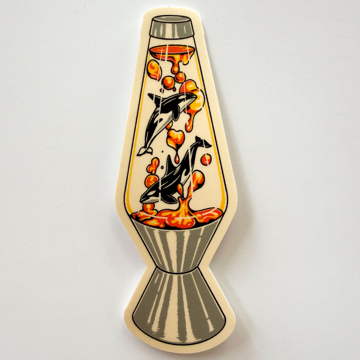 Orca Lava Lamp - 4 Inch Matte Vinyl Ocean Wildlife Sticker