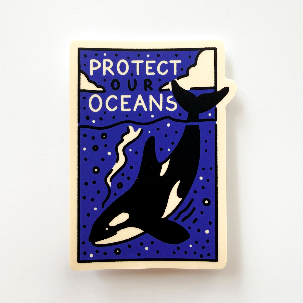 Protect Our Oceans - 4 Inch Matte Vinyl Orca Sea Sticker