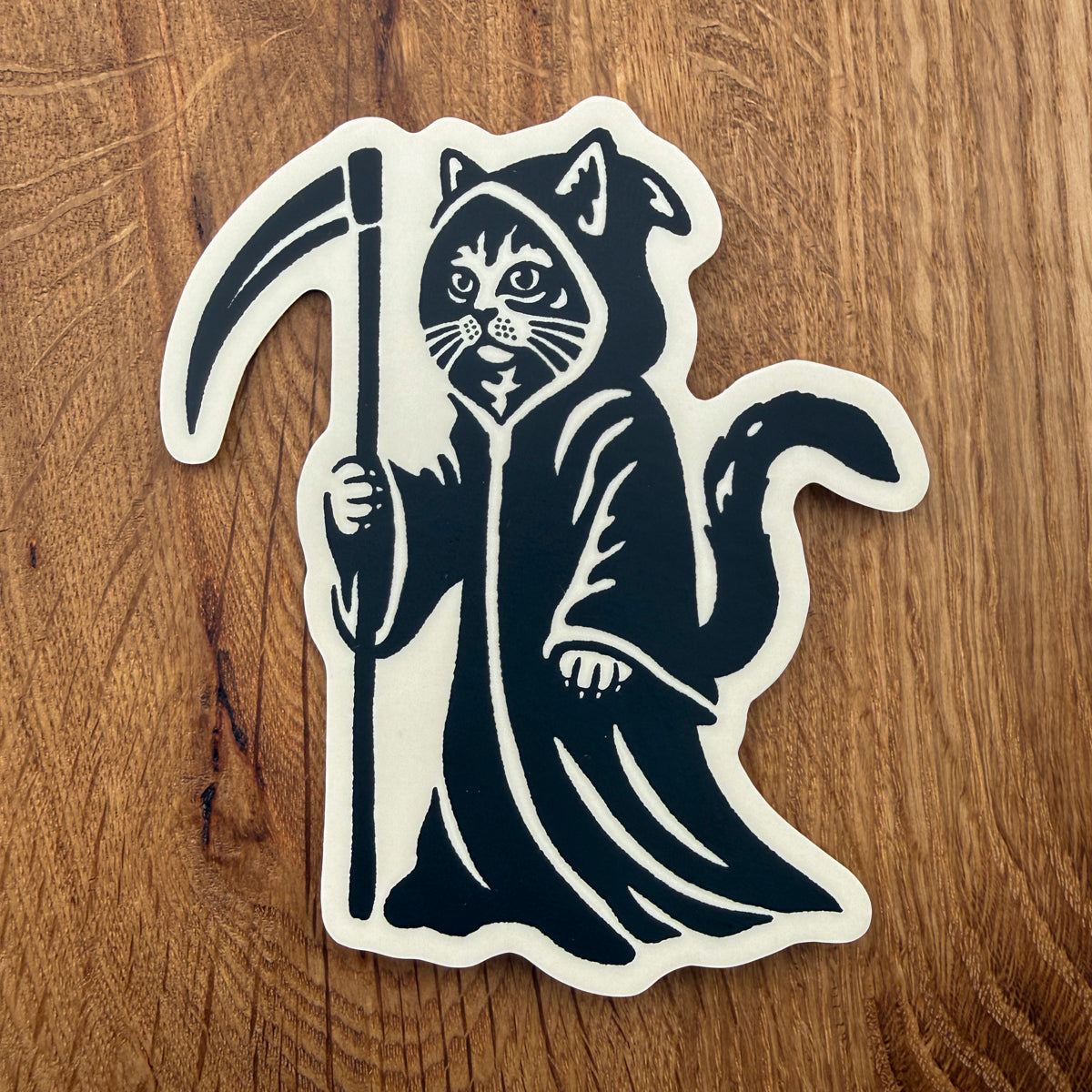 Fangs Reaper Cat 4 Inch Matte Vinyl Sticker