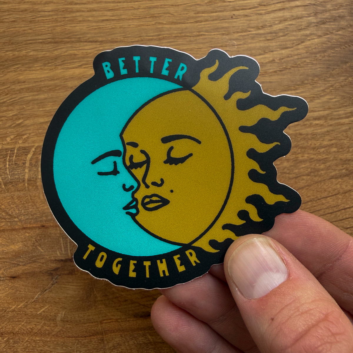 Better Together Sun and Moon - 3 Inch Matte Vinyl Sticker