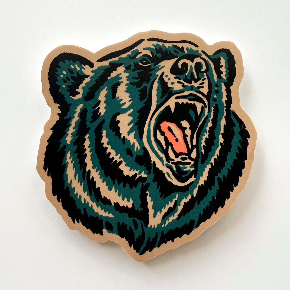 Growling Grizzly - 4 Inch Large Matte Vinyl Western Wildlife Sticker