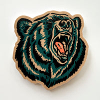 Growling Grizzly - 4 Inch Large Matte Vinyl Western Wildlife Sticker