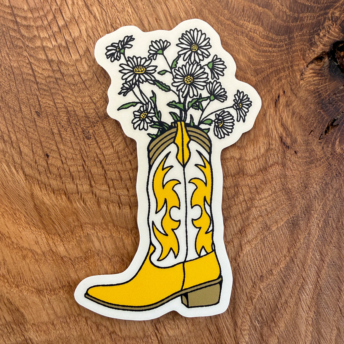 Daisy Flower Boot 4 Inch Matte Vinyl Sticker