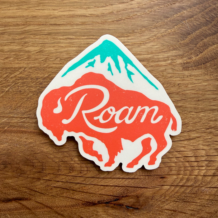 Roam Bison - 3 Inch Matte Vinyl Buffalo Mountain Sticker