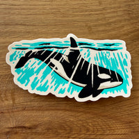 Orca Sun Ray - 4 Inch Matte Vinyl Ocean Wildlife Sticker