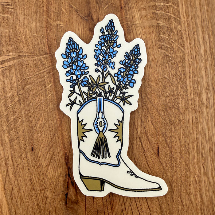 Bluebonnet Boot 4 Inch Matte Vinyl Sticker