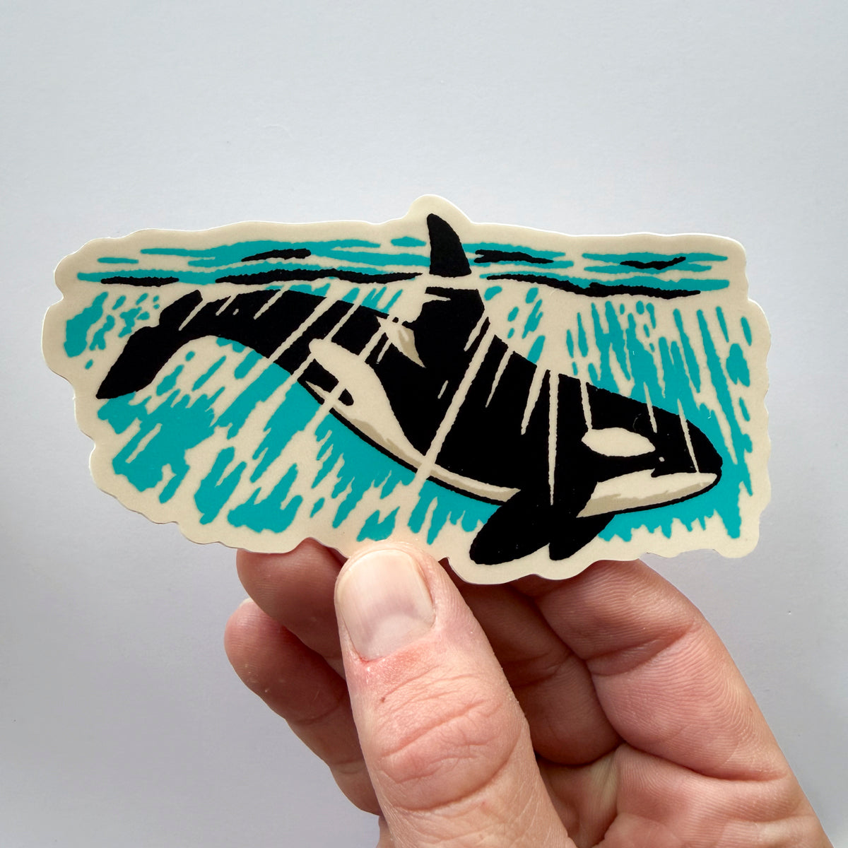 Orca Sun Ray - 4 Inch Matte Vinyl Ocean Wildlife Sticker