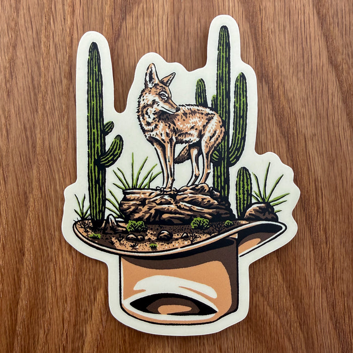 Coyote Hat 4 Inch Matte Vinyl Sticker