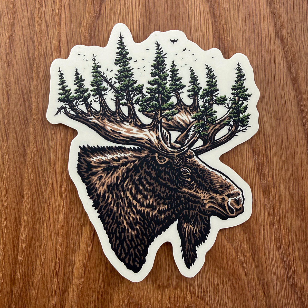 Forest Moose 4 Inch Matte Vinyl Sticker