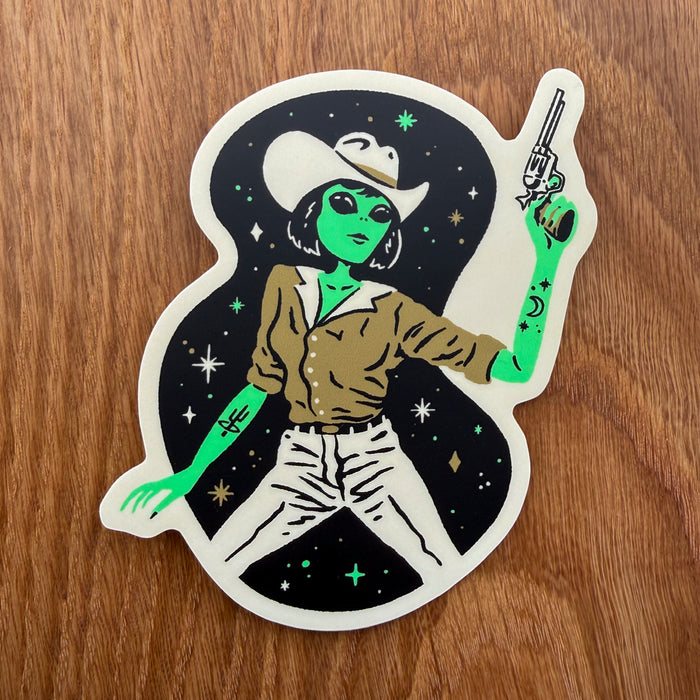 Alien Goldie 4 Inch Matte Vinyl Sticker