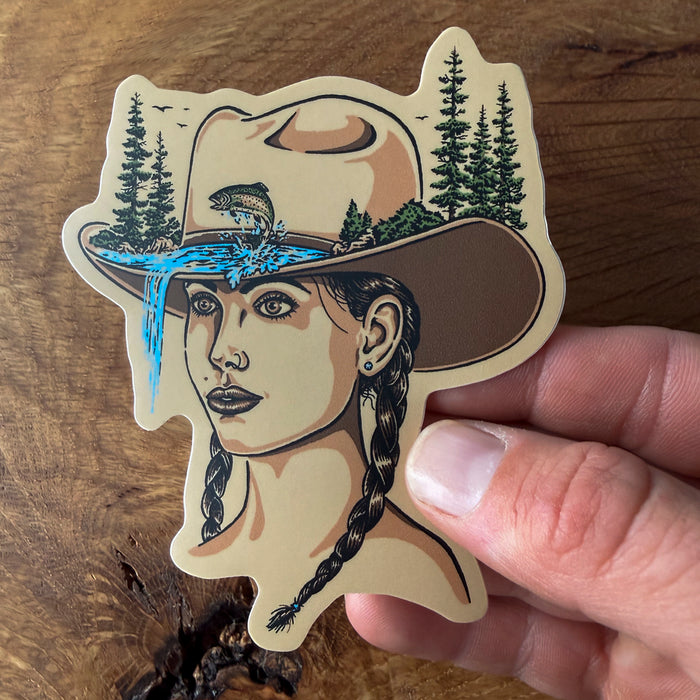 River Woman 4 Inch Matte Vinyl Sticker