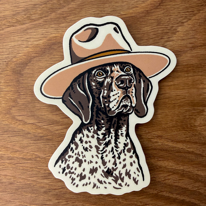 German Shorthaired Pointer Cowdog 4 Inch Matte Vinyl Sticker