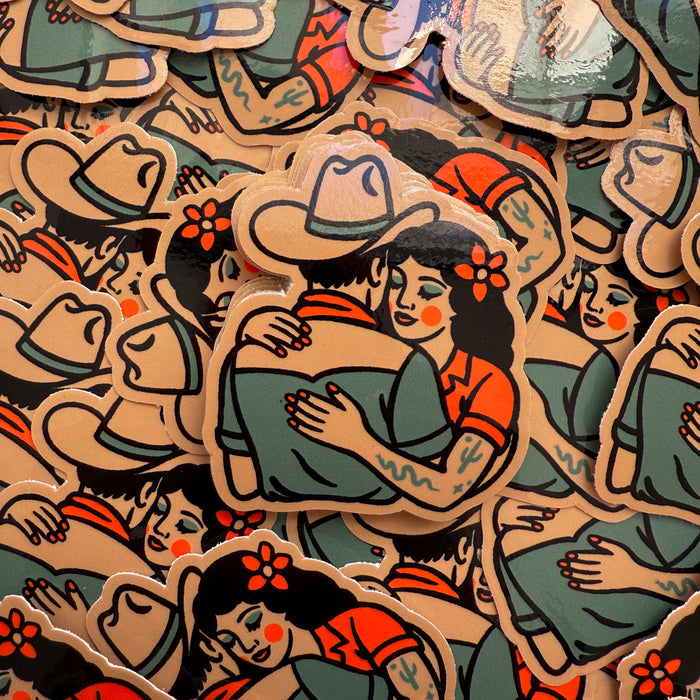 Better Together (Teal/Coral) Glossy Sticker