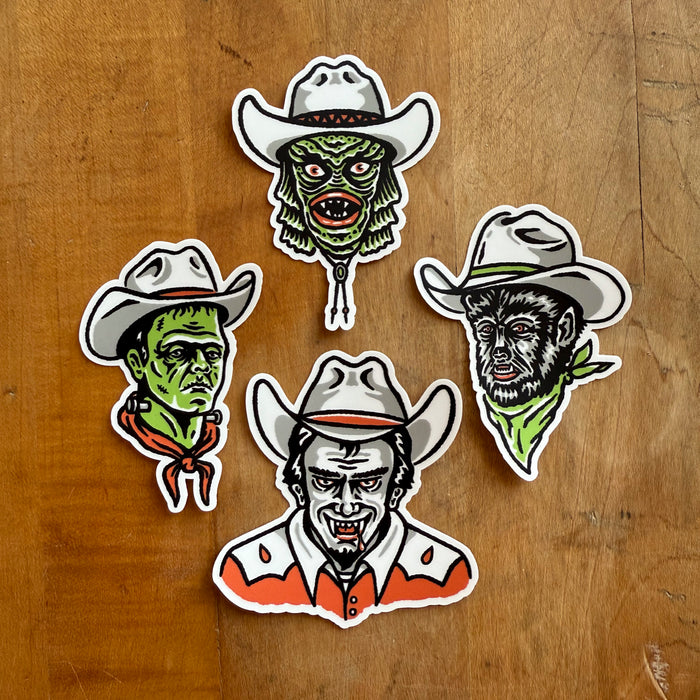 Cowboy Monsters Sticker Pack (Matte)