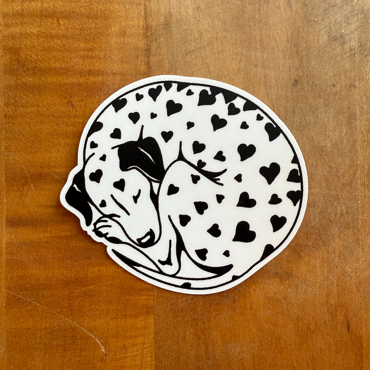 Dalmatian Hearts Matte Sticker